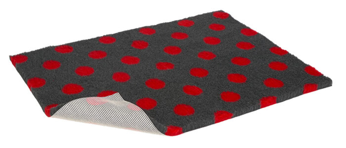 Vetbed Non-Slip - Polka Dot - Charcoal & Red