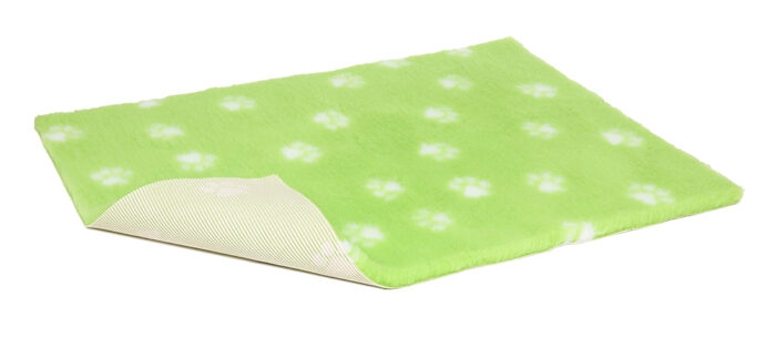 Non-Slip Vetbed - Lime Green With White Paws